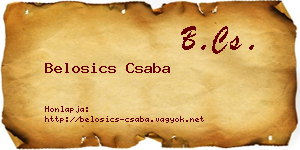 Belosics Csaba névjegykártya